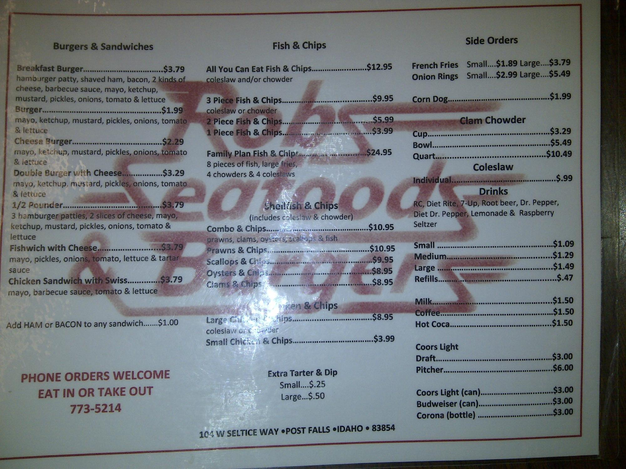 Rob`s Seafoods & Burgers